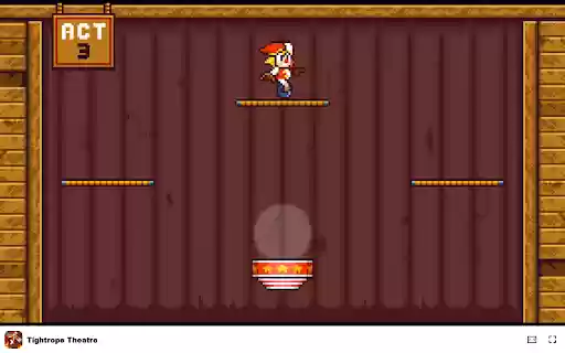 Tightrope Theatre Game Perform daring acts as a circus acrobat! from Chrome web store to be run with OffiDocs Chromium online Tightrope Theatre Game Perform daring acts as a circus acrobat! from Chrome web store to be run with OffiDocs Chromium online
