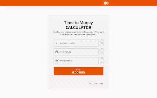 Time to Money Calculator from Chrome web store to be run with OffiDocs Chromium online Time to Money Calculator from Chrome web store to be run with OffiDocs Chromium online