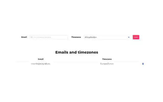 Timezone.email from Chrome web store to be run with OffiDocs Chromium online Timezone.email from Chrome web store to be run with OffiDocs Chromium online