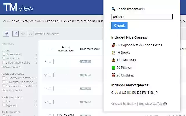TMview Quick Check from Chrome web store to be run with OffiDocs Chromium online TMview Quick Check from Chrome web store to be run with OffiDocs Chromium online
