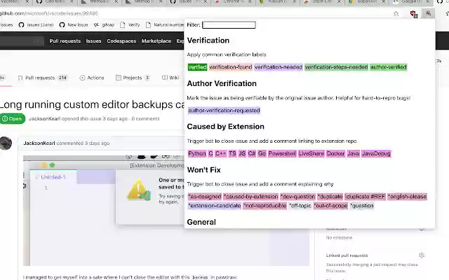 VS Code Triage from Chrome web store to be run with OffiDocs Chromium online VS Code Triage from Chrome web store to be run with OffiDocs Chromium online