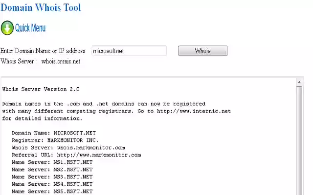 Whois Tool from Chrome web store to be run with OffiDocs Chromium online Whois Tool from Chrome web store to be run with OffiDocs Chromium online