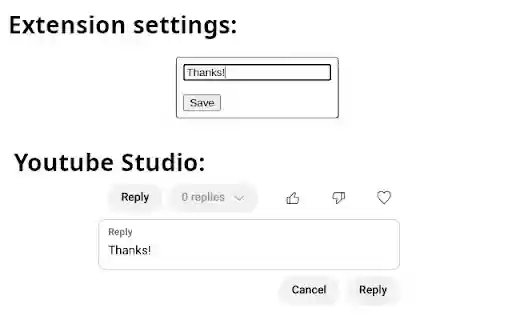 YouTube Default Predefined Comment Replies Templates from Chrome web store to be run with OffiDocs Chromium online YouTube Default Predefined Comment Replies Templates from Chrome web store to be run with OffiDocs Chromium online